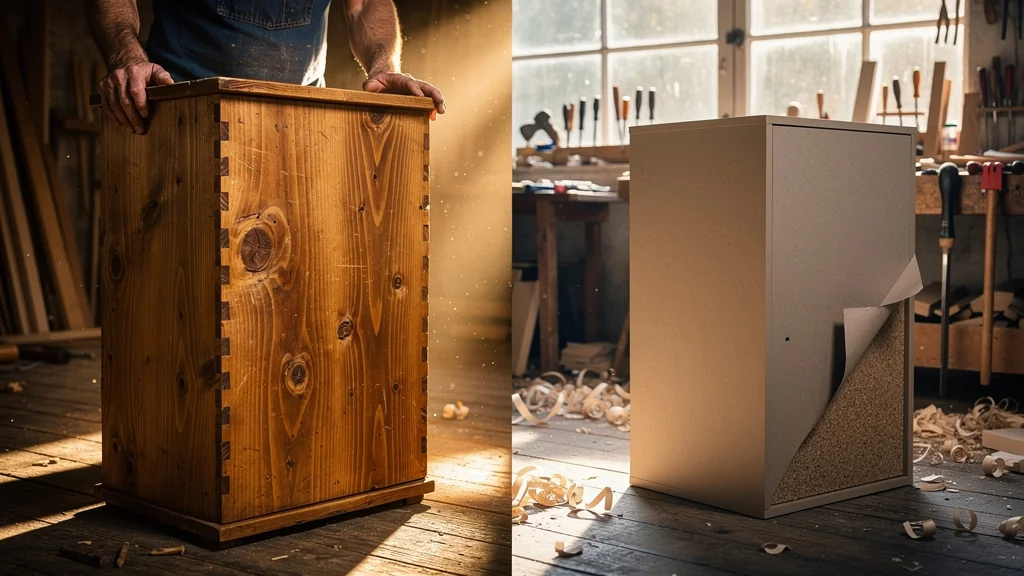 Un meuble en kit ne vieillit jamais comme un bois massif assemblé